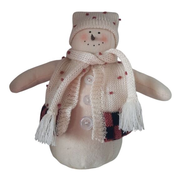 Farmhouse Plush Weighted Snowman - Picture 1 of 4